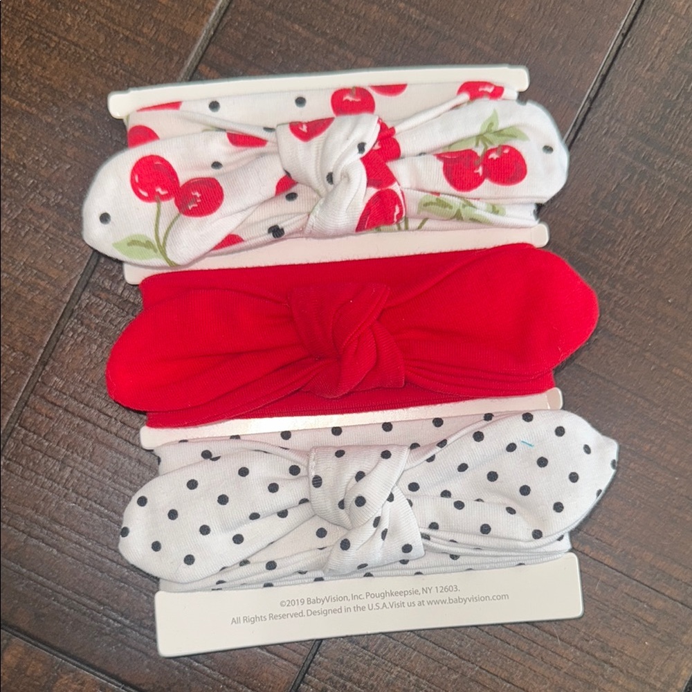 Cherry and Polka Dot Headband Set